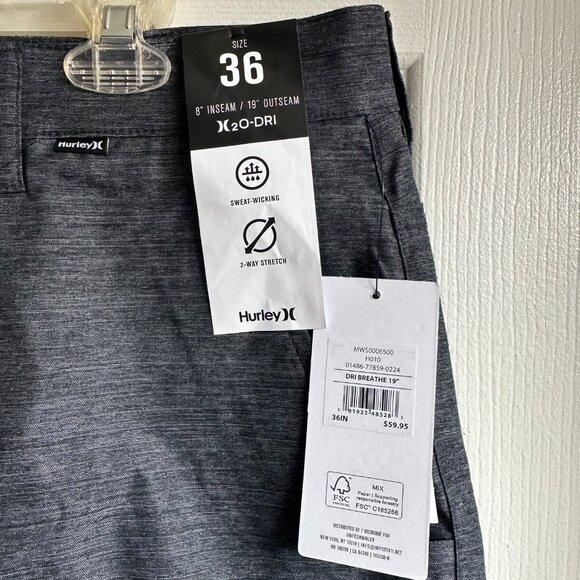 NWT Hurley Unisex-Adult H2o-dri Breathe Walkshorts - Picture 3 of 3